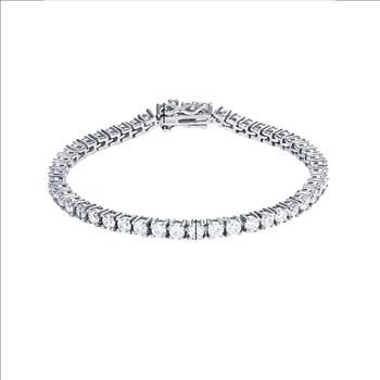 925 Sterling Silver Moissanite 4.0mm 12.6cttw Tennis Bracelet