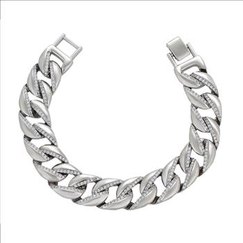 Iced Out Platinum Plated Cuban Bracelet
