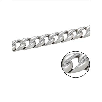 Iced Out Platinum Plated Cuban Bracelet