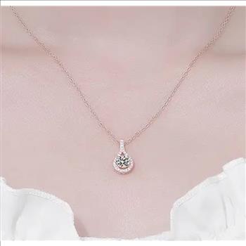 925 Sterling Silver 3.0ct Simulated Diamond Teardrop Necklace