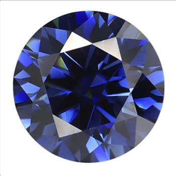 Moissanite Unmounted 1.0ct Sapphire Blue Round Stone