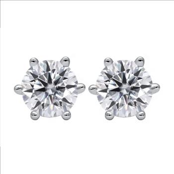 925 Sterling Silver 3.0ct Each Simulated Diamond Stud Earrings