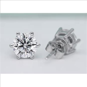 925 Sterling Silver 3.0ct Each Simulated Diamond Stud Earrings