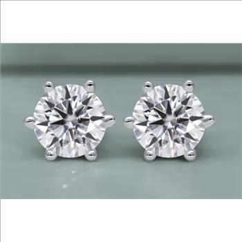925 Sterling Silver 3.0ct Each Simulated Diamond Stud Earrings