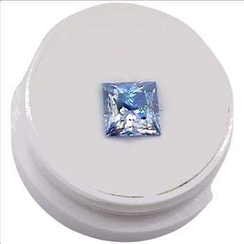Moissanite Unmounted 2.0ct Klein Blue Princess Cut Stone