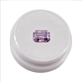 Moissanite Unmounted 1.0ct Light Purple Emerald Cut Stone