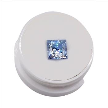 Moissanite Unmounted 1.0ct Klein Blue Princess Cut Stone