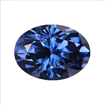 Moissanite Unmounted 1.0ct Sapphire Blue Oval Stone