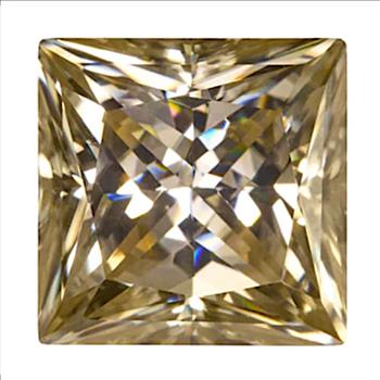 Moissanite Unmounted 2.0ct Champagne Princess Cut Stone