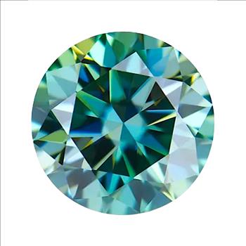 Moissanite Unmounted 1.0ct Turquoise Round Stone