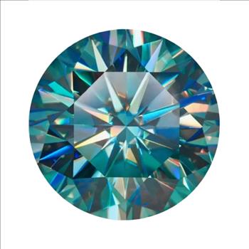 Moissanite Unmounted 1.0ct Turquoise Round Stone