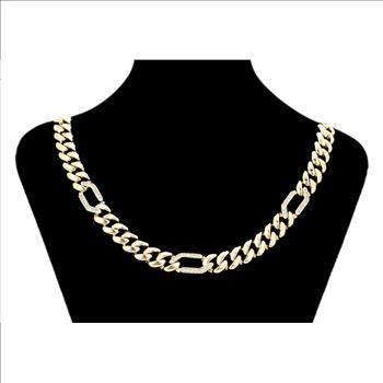 10.0mm 14K Gold Plated Iced Out Cuban Link Necklace