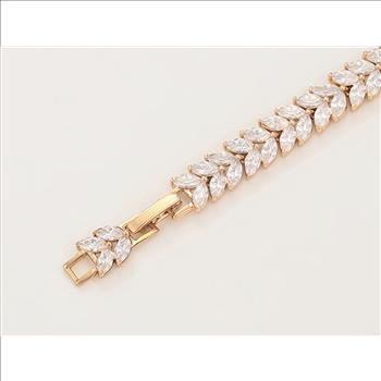 Marquise Cut 8.0mm Simulated Diamond 18K Gold Plated Tennis Bracelet