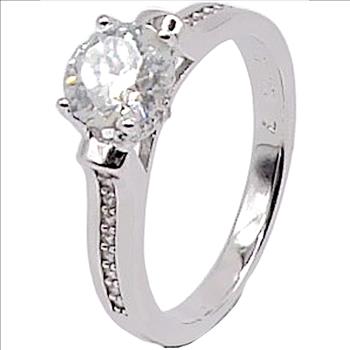 925 Sterling Silver 1.0ct Moissanite Chanel Ring