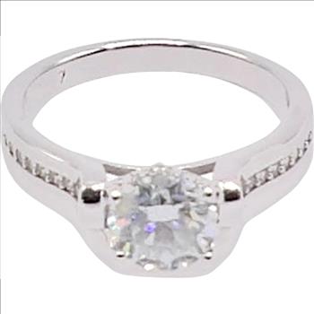 925 Sterling Silver 1.0ct Moissanite Chanel Ring