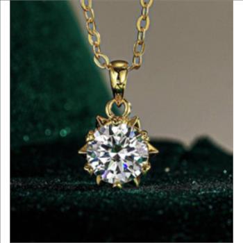 925 Sterling Silver Moissanite 1.0ct 18K Snowflake Necklace