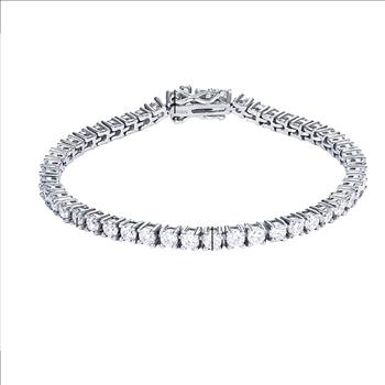 925 Sterling Silver 5.5cttw (3.0mm) Moissanite Tennis Bracelet
