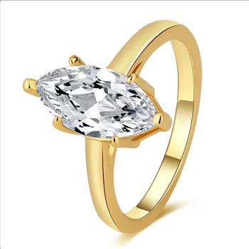 925 Sterling Silver 1.0ct Simulated Diamond Marquise Cut Solitaire Ring