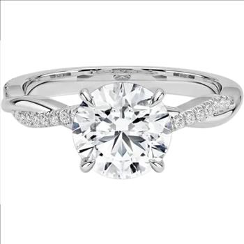 925 Sterling Silver Moissanite 2.0ct Twist Chanel Ring