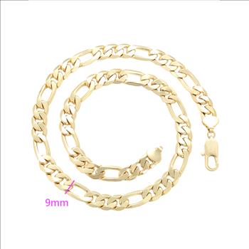 Cuban Link 9.0mm 14K Gold Plated Necklace