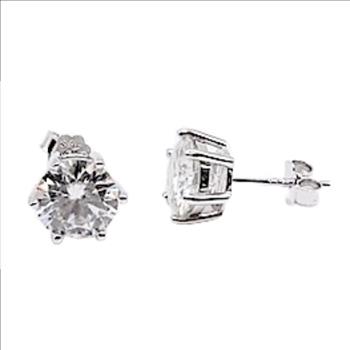 925 Sterling Silver Moissanite 2.0ct Stud Earrings.
