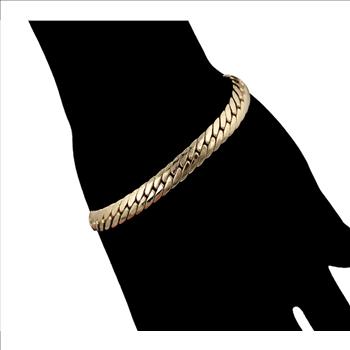 Serpentine 8.0mm 14K Gold Plated Bracelet.