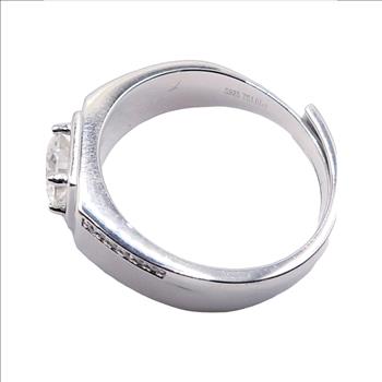 925 Sterling Silver 1.0ct Moissanite Mens Chic Ring