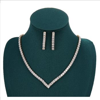 4.0mm Princess Cut Simulated Diamond 18K Gold Plated Tennis Necklace