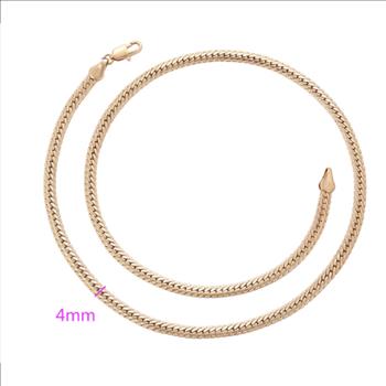 4.0mm 18K Gold Plated Serpentine Necklace
