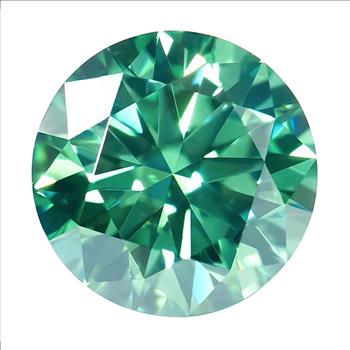 Moissanite Unmounted 1.0ct Vivid Green Round Stone