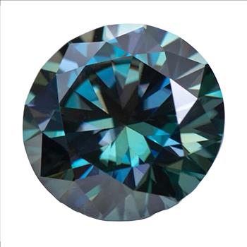 Moissanite Unmounted 1.0ct Rainbow Blue Round Stone