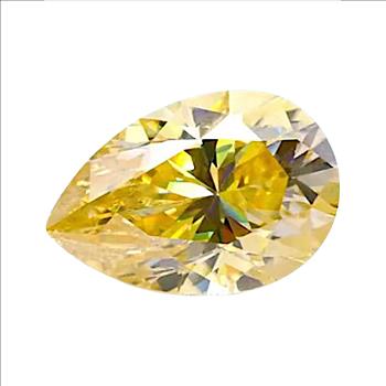 Moissanite Unmounted 3.0ct Lemon Yellow Pear Cut Stone