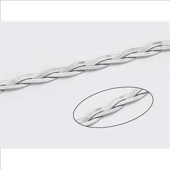 9.0mm Platinum Plated Twisted Serpentine Necklace
