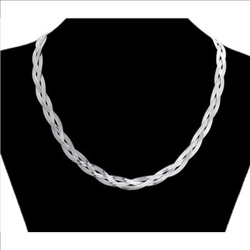9.0mm Platinum Plated Twisted Serpentine Necklace