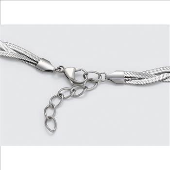 9.0mm Platinum Plated Twisted Serpentine Necklace