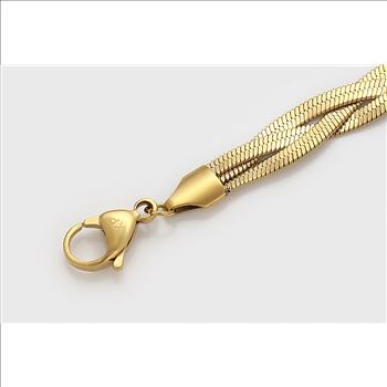9.0mm 14K Gold Plated Twisted Serpentine Necklace