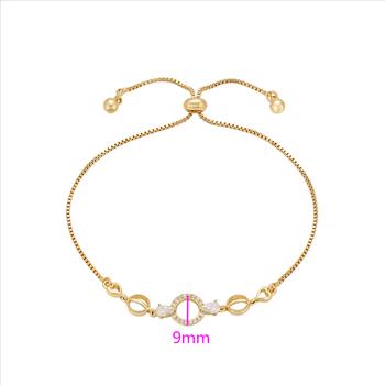 9.0mm 14K Gold Plated Pear Cut Bracelet