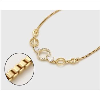 9.0mm 14K Gold Plated Pear Cut Bracelet