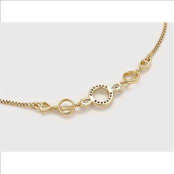 9.0mm 14K Gold Plated Pear Cut Bracelet