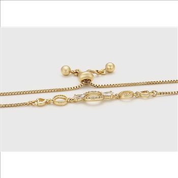 9.0mm 14K Gold Plated Pear Cut Bracelet