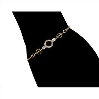 9.0mm 14K Gold Plated Pear Cut Bracelet