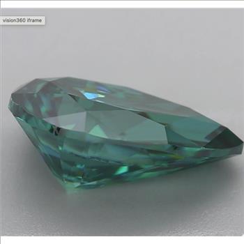 Moissanite Unmounted 2.0ct Vivid Green Pear Cut Stone