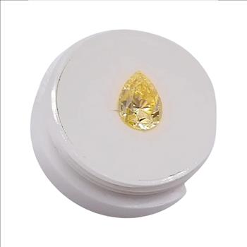 Moissanite Unmounted 3.0ct Lemon Yellow Pear Cut Stone