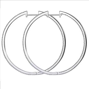 925 Sterling Silver Moissanite 1.44ct Hoop Earrings