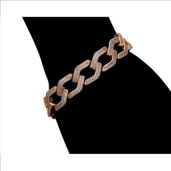 Iced Out 13.0mm 18K Gold Plated Cuban Link Bracelet