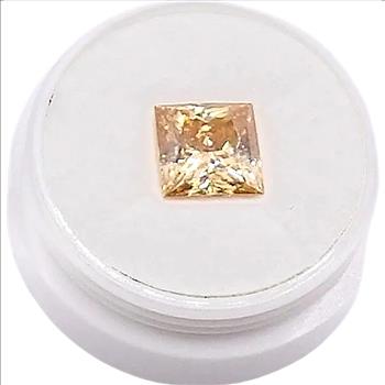 Moissanite Unmounted 3.0ct Champagne Princess Cut Stone