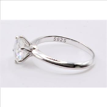 925 Sterling Silver Moissanite 3.0ct Solitaire Ring