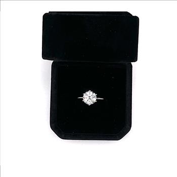 925 Sterling Silver Moissanite 3.0ct Solitaire Ring