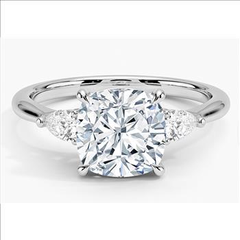 925 Sterling Silver Moissanite 2.0ct Three Stone Ring
