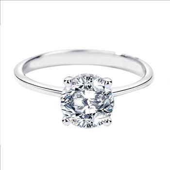 925 Sterling Silver Moissanite 1.0ct Solitaire Ring